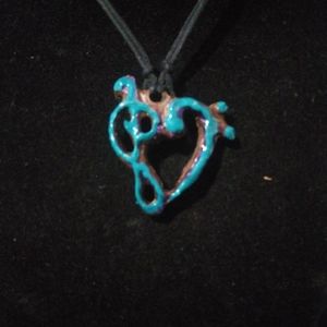 Turquoise coconut treble clef bass clef heart